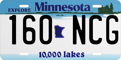 MN license plate 160NCG