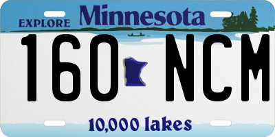 MN license plate 160NCM