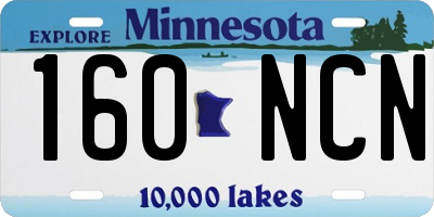 MN license plate 160NCN