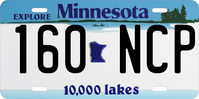 MN license plate 160NCP