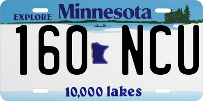 MN license plate 160NCU