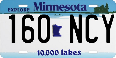 MN license plate 160NCY