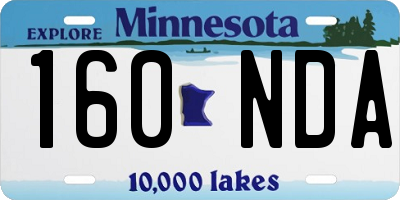 MN license plate 160NDA