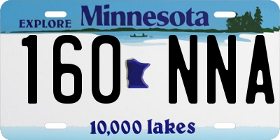 MN license plate 160NNA