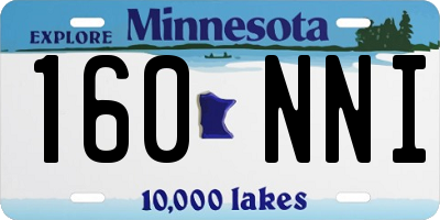 MN license plate 160NNI