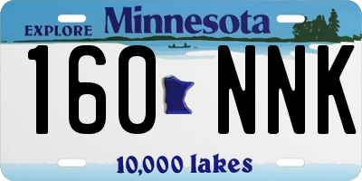 MN license plate 160NNK