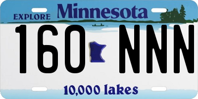 MN license plate 160NNN