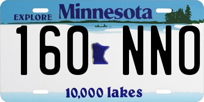 MN license plate 160NNO