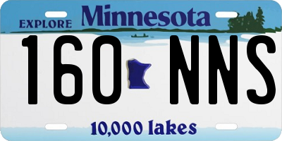 MN license plate 160NNS