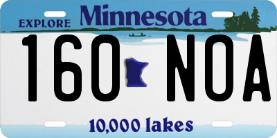 MN license plate 160NOA