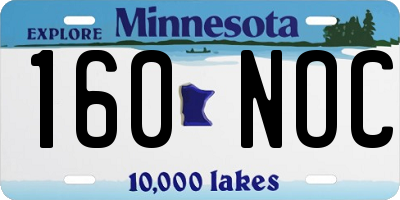 MN license plate 160NOC