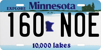 MN license plate 160NOE
