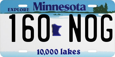 MN license plate 160NOG