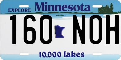 MN license plate 160NOH