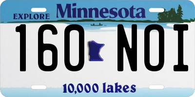 MN license plate 160NOI