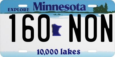 MN license plate 160NON