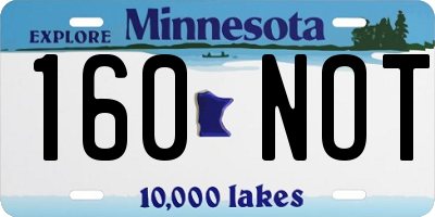 MN license plate 160NOT