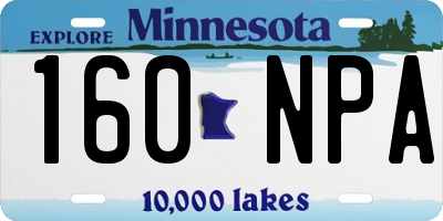 MN license plate 160NPA