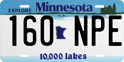 MN license plate 160NPE