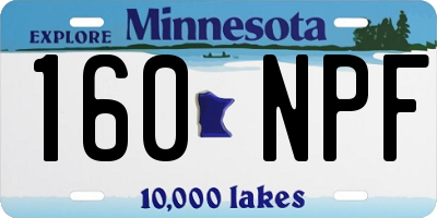 MN license plate 160NPF