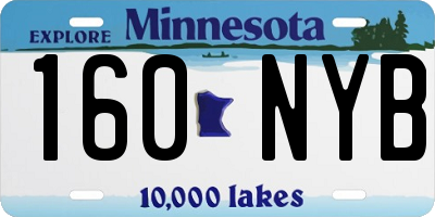 MN license plate 160NYB