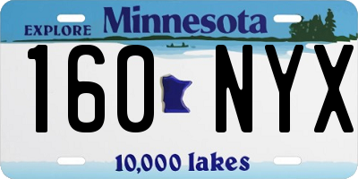 MN license plate 160NYX