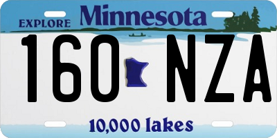 MN license plate 160NZA