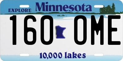MN license plate 160OME