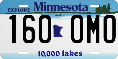 MN license plate 160OMO