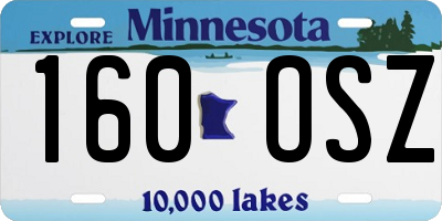 MN license plate 160OSZ
