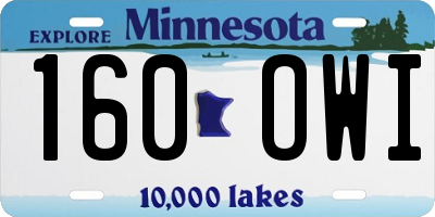 MN license plate 160OWI