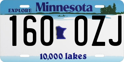 MN license plate 160OZJ