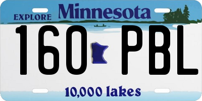 MN license plate 160PBL
