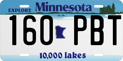 MN license plate 160PBT