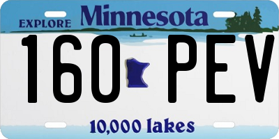 MN license plate 160PEV