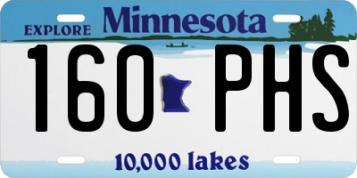 MN license plate 160PHS