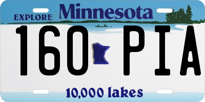 MN license plate 160PIA