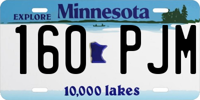 MN license plate 160PJM