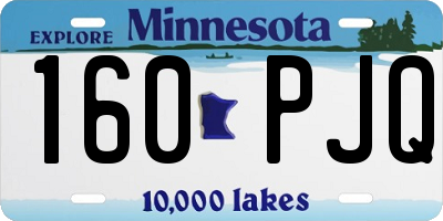 MN license plate 160PJQ