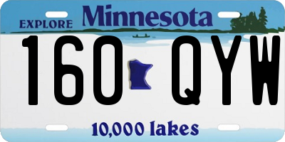 MN license plate 160QYW