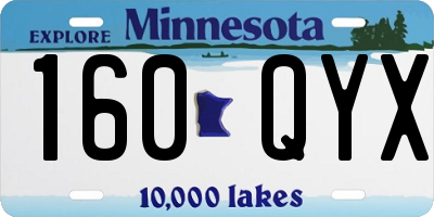MN license plate 160QYX