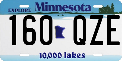 MN license plate 160QZE