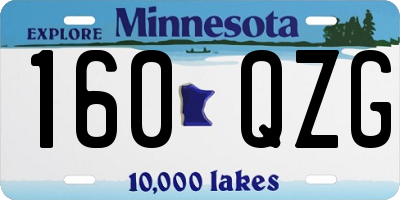 MN license plate 160QZG
