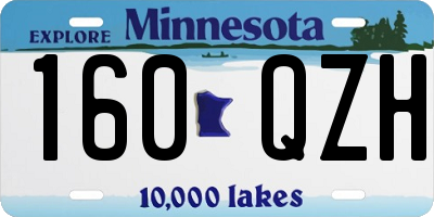 MN license plate 160QZH