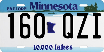 MN license plate 160QZI