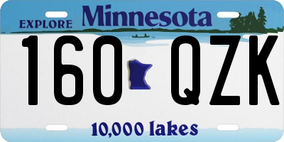 MN license plate 160QZK