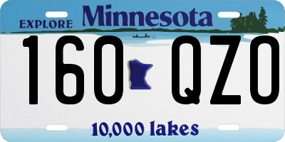 MN license plate 160QZO