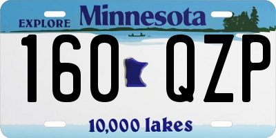 MN license plate 160QZP
