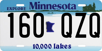 MN license plate 160QZQ