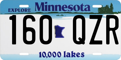 MN license plate 160QZR